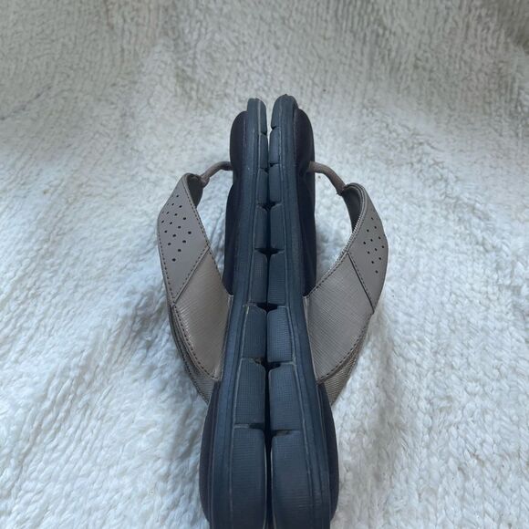 Nike Comfort Cushioned Footbed Khaki,brown & mint blue Thong Sandals SZ10 - Picture 5 of 10